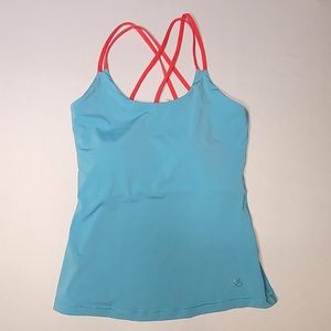 FILA Tennis Two-Tone Strappy Bra Tank with Removable Bra Pads